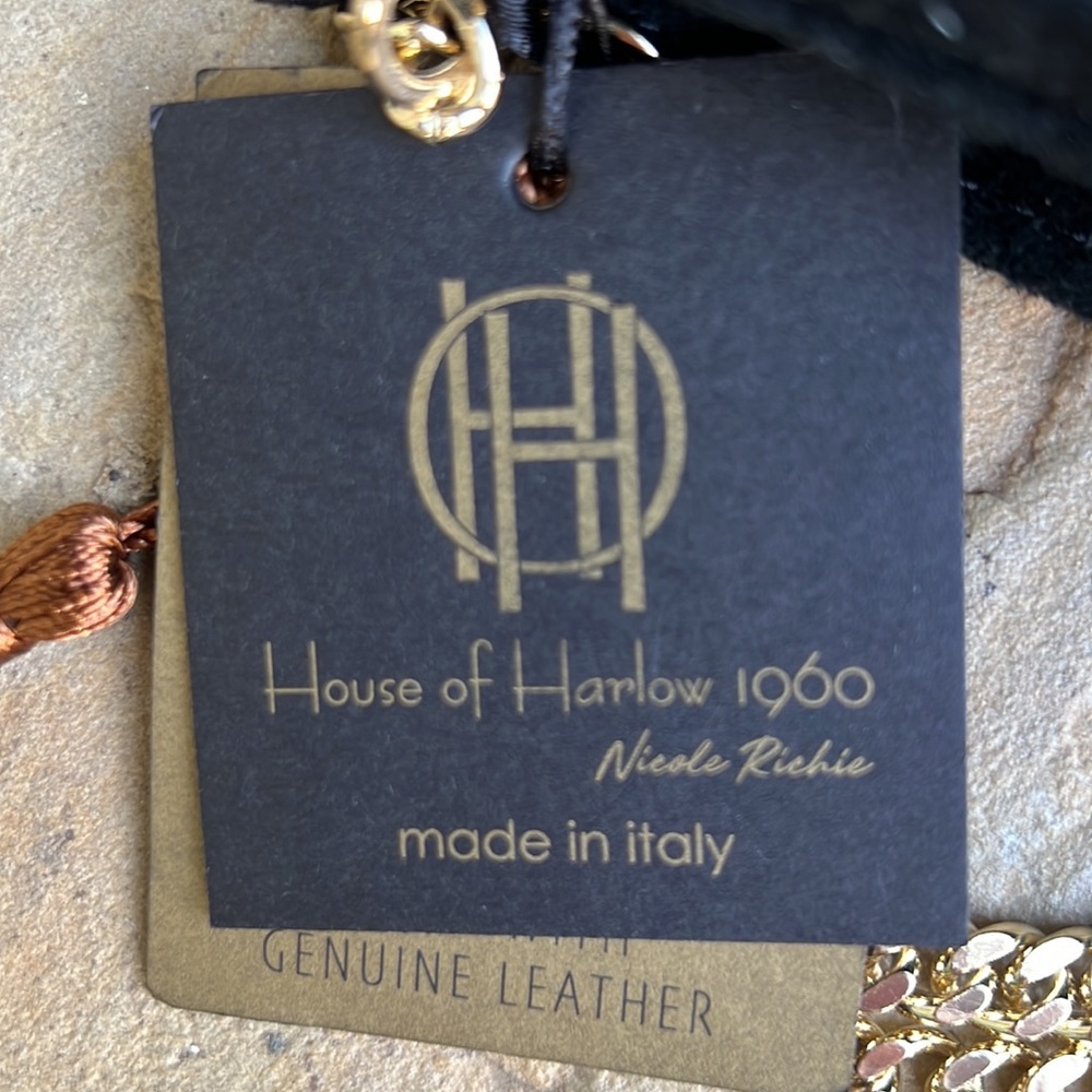 House Of Harlow 1960 Leather and Suede Alligator Clutch Crossbody - Picture 5 of 16